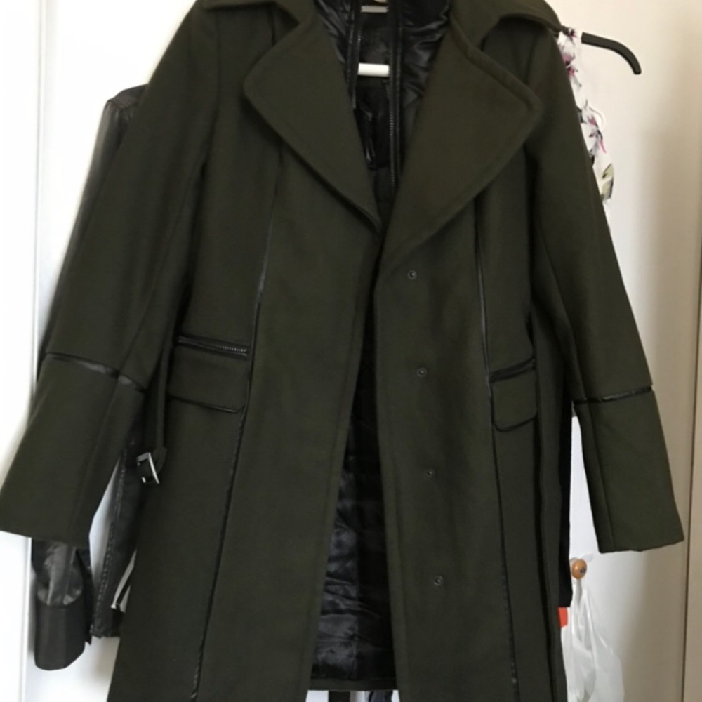 NWT Buffalo army green trench coat